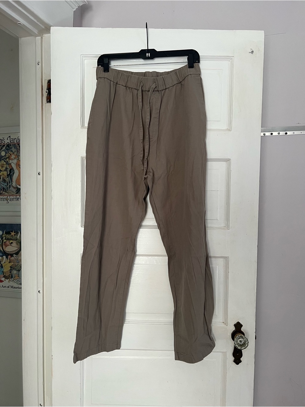 Zara Men's Drawstring Chinos — Taupe Brown